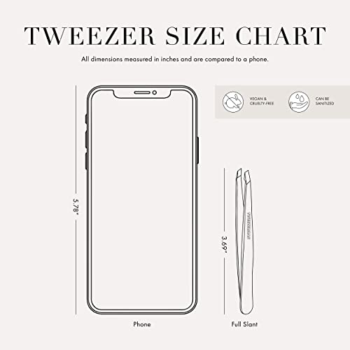 Tweezerman Stainless Steel Point Tweezer - Eyebrow Precision Tweezers, Facial and Ingrown Hair Removal (Signature Red)