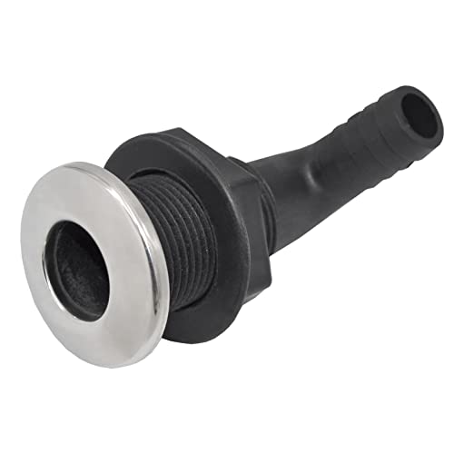 90 Degree Nylon Thru-Hull Connector for Marine Deck Drain 3/4" Hose Fitting