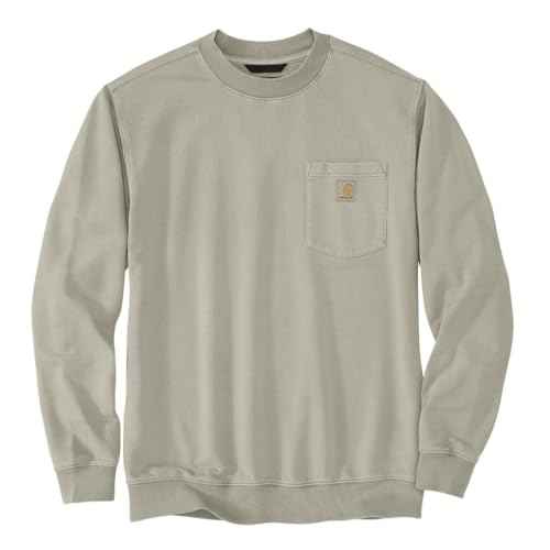 Carhartt Men's Relaxed Fit Midweight Garment Dye French Terry Crewneck Pocket Sweatshirt