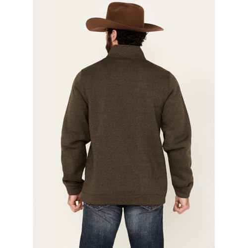 Cinch Men's Solid Quarter Zip Long Sleeve Pullover - MWK1913002 US Brown