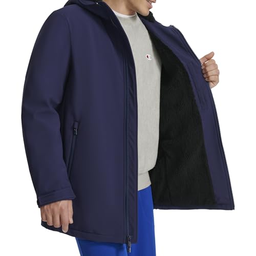 Champion mens Mid-length Soft Shell Performance Jacket With Sherpa Lining
