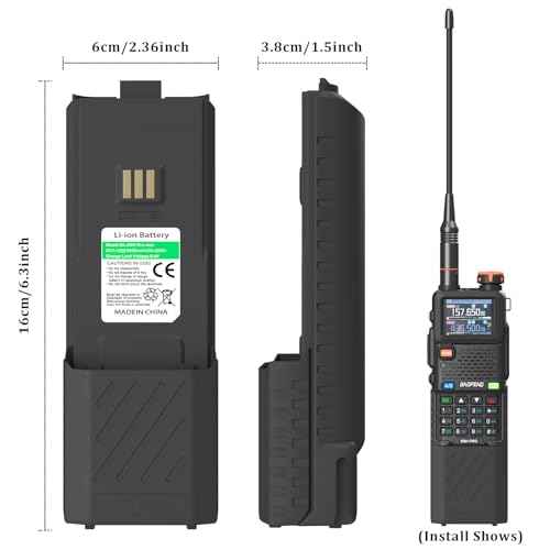 BAOFENG UV-5RM Battery 6800mAh AR-5RM Two Way Radio USB-C Charging 7.4V Extended Replacement Battery Compatible for GM-5RH/UV-5G Plus GMRS/UV-5RH Pro GPS Radio (2 Packs 6800mAh)