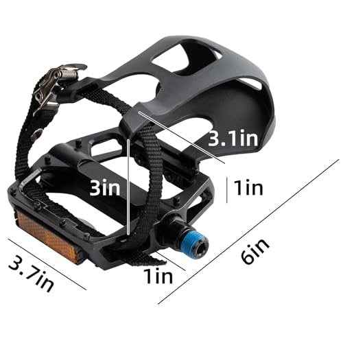 1 Pair Bike Pedals with Toe Cages for Peloton, Spin, & Outdoor Bikes - Aluminum 9/16" Replacement Parts