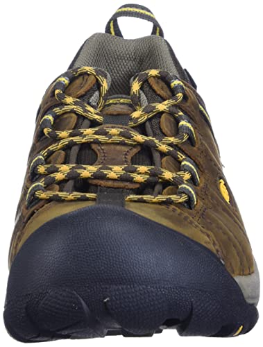 KEEN Men's Targhee 2 Low Height Waterproof Hiking Shoes, Cascade Brown/Golden Yellow, 12 Wide