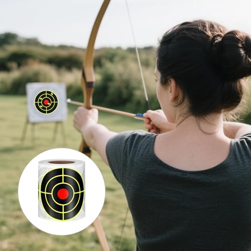 3-Inch Fluorescent Yellow Shooting Targets Roll - 100 Self-Adhesive Paper Stickers for Range Practice