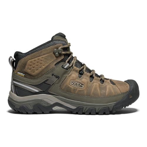 KEEN Men's Targhee 3 Mid Height Waterproof Hiking Boots, Bungee Cord/Black, 10.5