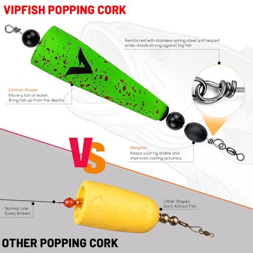 Pink 4-Inch Pre-Rigged Saltwater Popping Cork for Redfish & Trout - Black Splatter