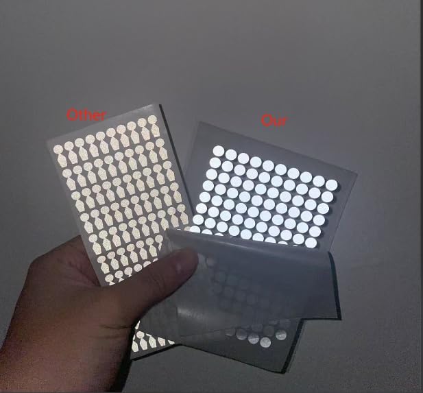 0.25" White Reflective Dot Stickers - 300 Pack with High-Reflective Glass Beads, Weatherproof Golf Ball Markers for Simulators & High-Speed Cameras