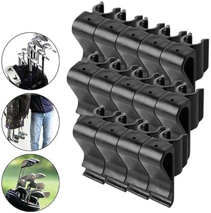 Jinshining 2 Pcs Black Golf Putter Clip,Convenient Putter Holder for Golf Bags Easy to Attach Putter Clamp Organizer Keep Your Putter Handy on The Course,Golf Club Bag Accessories