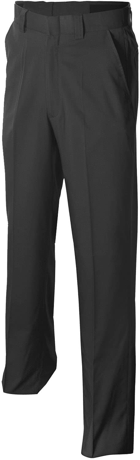 Smitty Men's Flat Front 4-Way Stretch Umpire Plate Pants - Expander Waistband (32, Charcoal Grey)