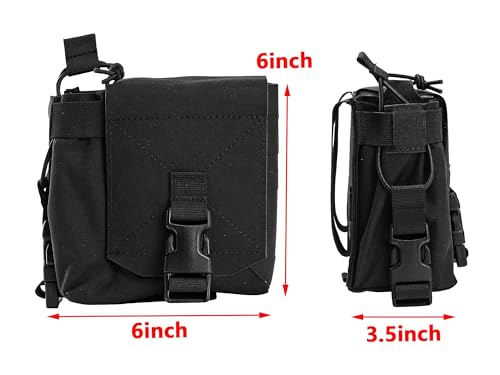 Tactical Molle Utility Pouch with Dual Compartments for Radio, Magazines, Water Bottle, IFAK