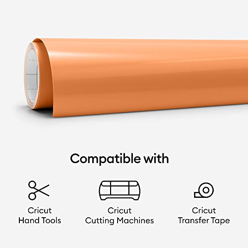 Cricut Premium Permanent Vinyl Roll - 12x48 Inch Orange - 3 Pack - Indoor & Outdoor Use