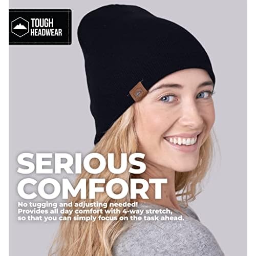 Tough Headwear Daily Knit Beanie Hat - Thermal Warmth Winter Hat - Breathable, Stretch Fit Beanie for Women & Men