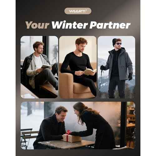 WEERTI Thermal Underwear for Men Long Johns with Fleece Lined Base Layer Men Cold Weather Top Bottom