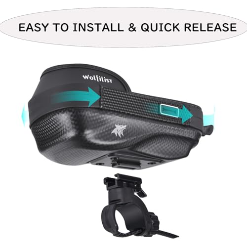 Waterproof Bike Phone Mount - Touch Screen Holder for 7'' Phones, 360¡Æ Rotation & Shockproof Handlebar Bag - Ideal for Cycling, Motorcycle, Electric Bike Accessories (BLACK)