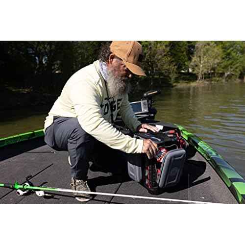 Plano KVD 3700 Signature Series Tackle Bag, Black with Red Accents, Water-Resistant TPE Coated Fabric, Premium Customizable Fishing Storage, Soft Tackle Bag