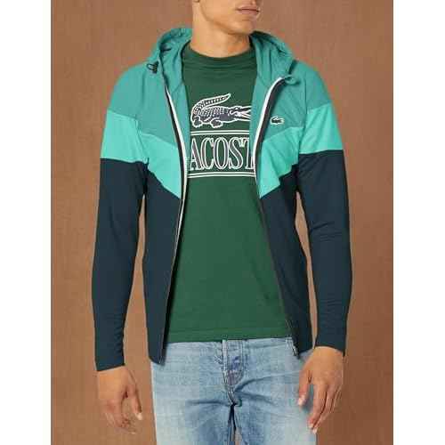 Lacoste Men's Colorblock Zip Up Hooded Sweatshirt