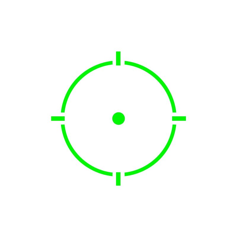 HOLOSUN HE512T-GR Multi-Reticle Green 2 MOA Dot & 65 MOA Circle Open Reflex Optic Sight for Long Guns - Shake-Awake Solar FailSafe Super LED Waterproof Titanium Rifle Sight