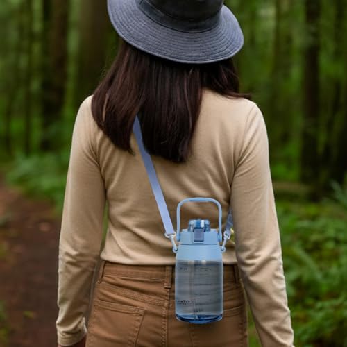 Blue 44oz BPA Free Tritan Water Bottle with Straw & Chug Lid, Leak Resistant, Adjustable Strap