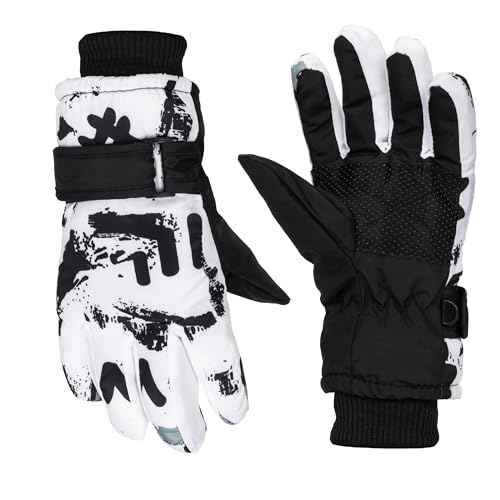 Kids-Ski-Gloves for Boys & Girls 6-9 Years - Windproof Winter Gloves, Non-Slip Snow & Cycling Mittens for Cold Weather