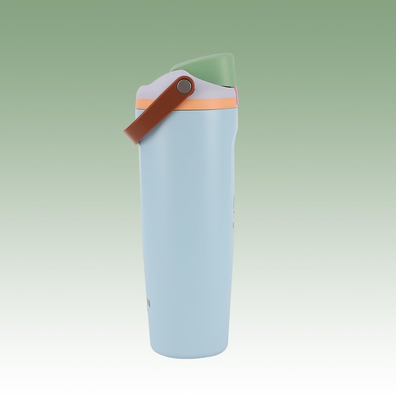 Sarvin Aqua DualSip 30oz Insulated Stainless Steel Water Bottle with Two-Way Spout, Built-In Straw and Carry Handle – Made for Travel, School, and Sports – BPA-Free, Leak-Proof. (Light Blue)