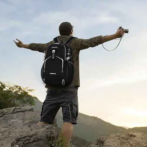 35L Lightweight Packable Backpack ? Durable Foldable Daypack for Travel, Hiking, and Gym (Black)