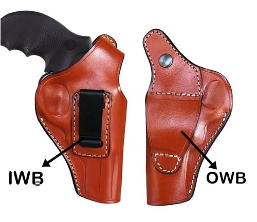 OWB - IWB Leather Holster for Taurus 856 Defender 3" Barrel - Thumb Break - Genuine Leather - Brown or Black (Right Hand, Brown)
