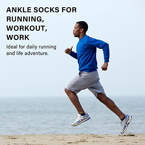 Men's Ankle Socks 8 Pairs Low Cut Short Socks Size 10-13 Black & White