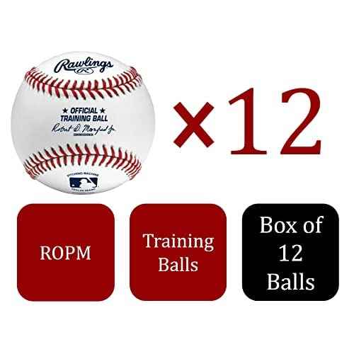 Rawlings | FLAT SEAM Pitching Machine Training Baseballs | ROPM | Leather Cover | Durable Kevlar Seam | 12 Count