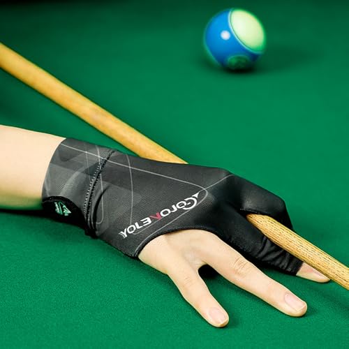 Black Right-Hand Billiard Pool Gloves 3-Finger Breathable Quick-Dry Sports Glove