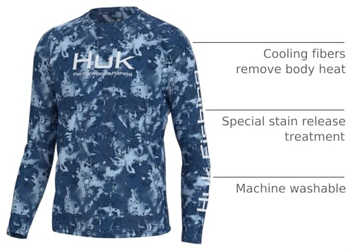 Men's Vented Long Sleeve Fishing Shirt with UPF 50 Sun Protection - Fin Flats Set Sail Large