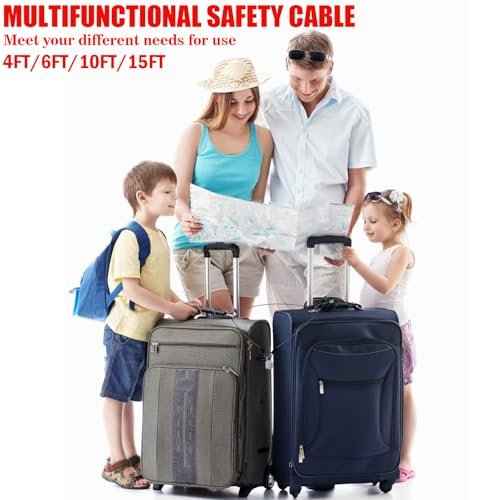 4FT/6FT/10FT/15FT Cable Locks with Combination 1/8 inch Security Cable with Loops for Fence Luggage Gym Locker Cabinet