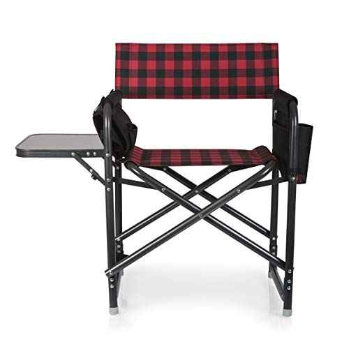 Picnic TIME Outdoor Directors Chair with Side Table, Beach Chair for Adults, Camping Chair with Table