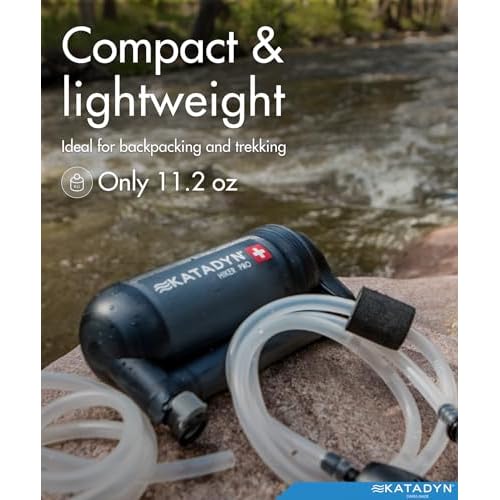 Katadyn Hiker Pro Hand Pump Water Filter for Backpacking, Camping, Emergency Survival