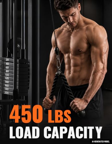 5-Piece Cable Machine Attachment Set for Gym & Home Workouts with Non-Slip Grips