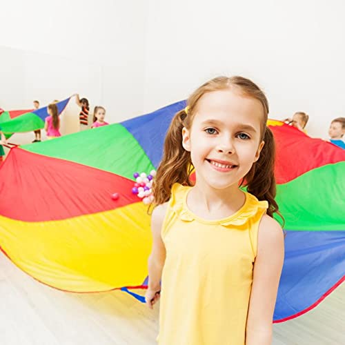 10ft Play Parachute Toy for Kids - Rainbow Multicolor Group Play