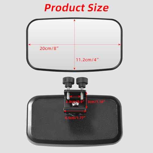 Boat Rear View Mirror, 8" W x 4" H Boat Mirrors, Marine Mirror for Ski Boats Pontoon Boat Water Skiing Sports Wakeboarding Surfing