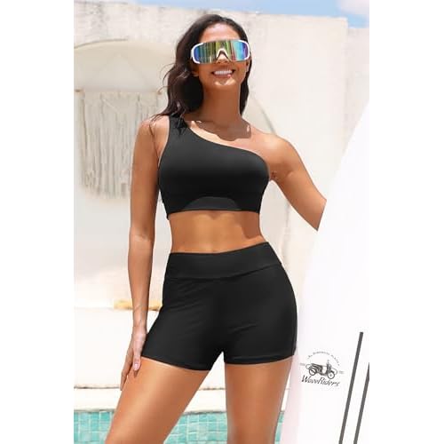 Womens High Waisted Swim Shorts - 3" Bathing Suit Bottoms Boyshorts Swimsuits Board Shorts with Liner 2025