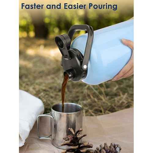 YOUSHARES Jug Lid for RTIC - Improved Replacement Cap Compatible with RTIC One Gallon and Half Gallon Jug BPA Free Sport Bottle Accessories Rubber Grip Thicker Steel and Better Gasket