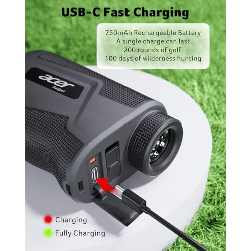 Acer Gadget Golf Rangefinder with Slope - 800/1200Yards Range Finder for Hunting, 6X Magnification with Flag Pole Locking Vibration, Rechargeable Battery with Magnet Stripe, Golf Accessories for Men