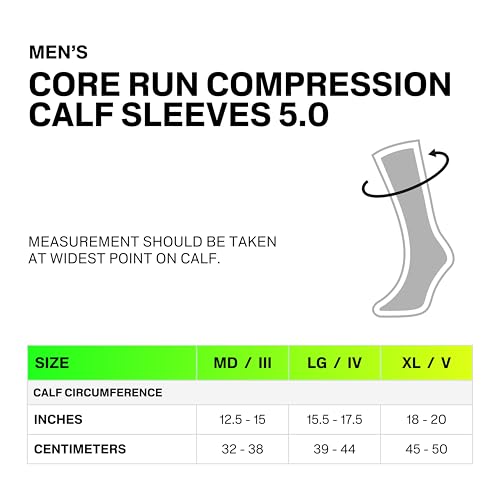 Men's Black Large Calf Compression Sleeves Support Shin Splint Relief