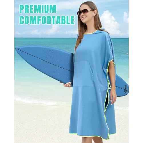 Men Women Hooded Towel Changing Wearable Cloth Swimsuit Bikini Coverup Dry Robe Bathing Swim Parka Jacket Suit Dress Wrap Plus Size for Beach Hiking Pee Surf Board Pool Shower