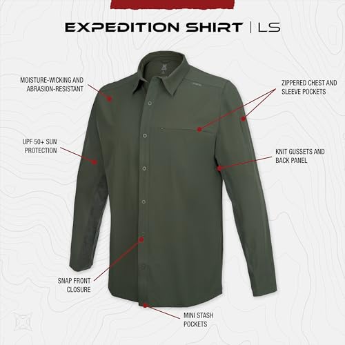 Vertx Expedition Men's Long Sleeve Shirt, Tactical, CCW Compatible, with Sun Protection