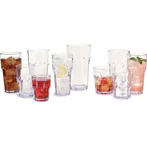 Carlisle FoodService Products Louis Tall Tumbler for Restaurants, Catering, Kitchens, Plastic, 16 Ounces, Clear, (Pack of 24)