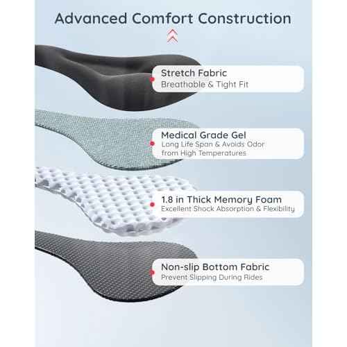 Bike Seat Cushion, Comfort Bike Seat Cover for Men Women, Exercise Bicycle Seat Cushion Padded Cover Compatible with Peloton, Mountain Stationary Bikes