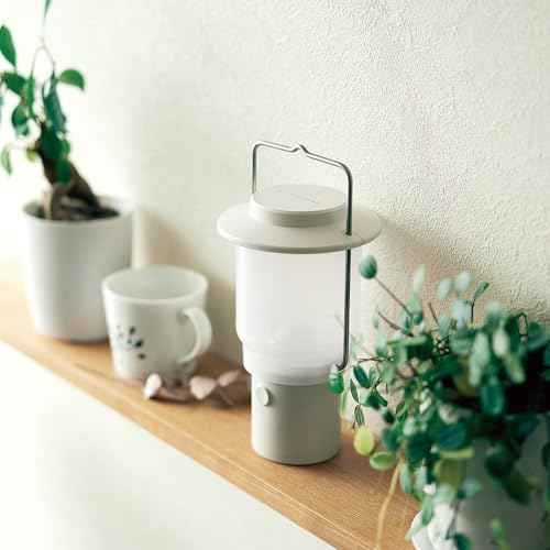 Snow Peak Mini Hozuki - Battery-Powered & Lightweight Camping Light - Portable Lantern for Soft, Ambient Light, Ivory