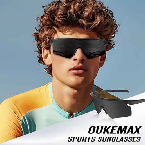 Polarized Sport-Sunglasses-Men Cycling Sunglasses: Running Sun Glasses UV Protection Golf Fishing 3packs