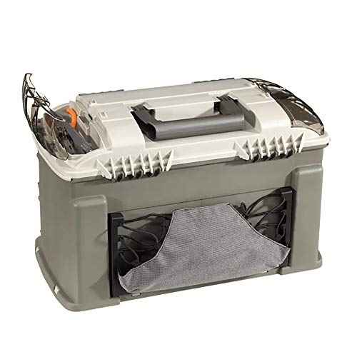 Plano Elite Series Ultimate Angled Tackle System, Graphite & Sandstone, Includes 6 StowAway Utility Boxes, Premium Tackle Storage for Fishing Gear and Accessories, Waterproof Case