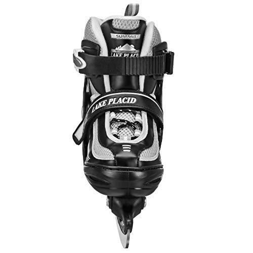 Adjustable Youth Ice Skates for Kids - Black/White, Medium Size