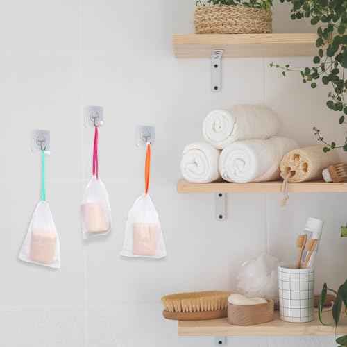 Hushee Soap Bag Bubble Mesh Bags Exfoliating Soap Pouch with Drawstring for Foaming Drying Easy Bubble Store